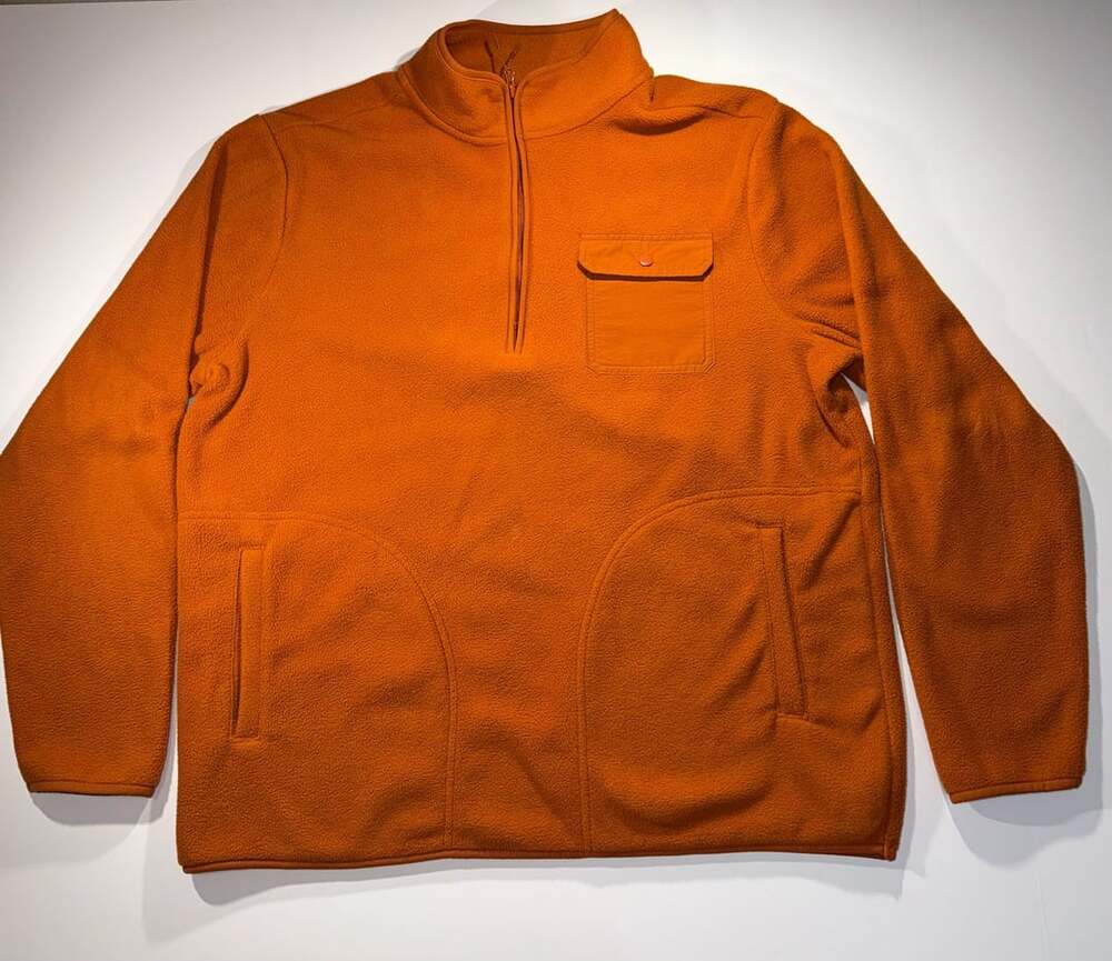 Goodfellow & Co Men's Orange Quarter Zip Fleece Pullover Sweater